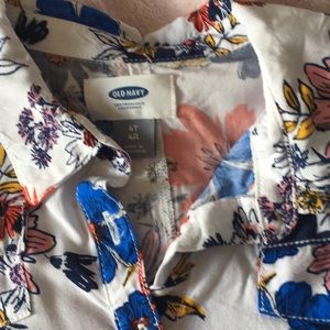 4t floral button up dress